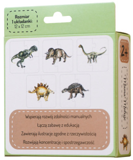 Puzzle 4-elementowe Dinozaury, realistyczne malowane ilustracje