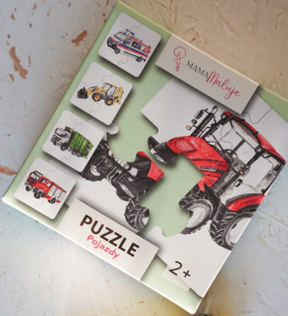 Puzzle 4-elementowe pojazdy, realistyczne malowane ilustracje