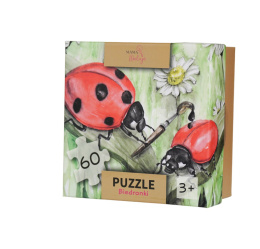 Puzzle Biedronki 60 elementów, realistyczne malowane ilustracje