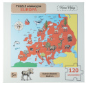 Puzzle edukacyjne Europa 120 el., realistyczne malowane ilustracje