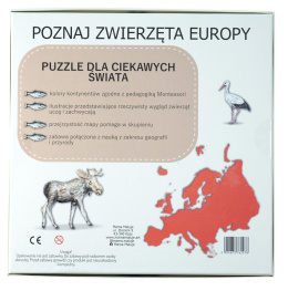 Puzzle edukacyjne Europa 120 el., realistyczne malowane ilustracje